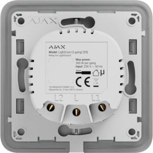 Ajax LightCore rele 2-osaiselle LightSwitch-katkaisijalle 52137