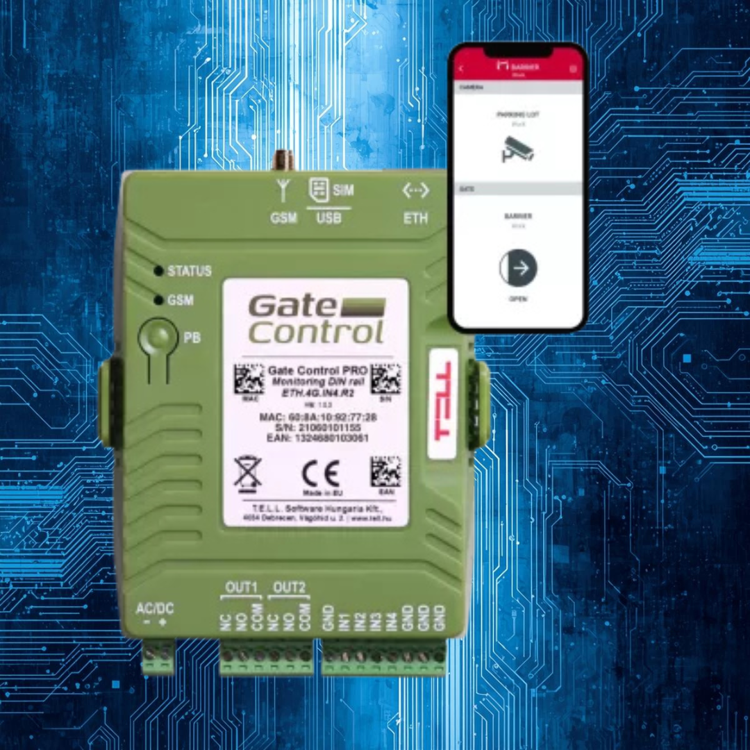 Gate Control PRO 1000 DIN Monitoring – DIN RAIL- 4G.IN4.R2 – 4G Puomien / Ovien ohjaus